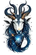 Capricorn and Sagittarius constellations forming intricate patterns tattoo design idea