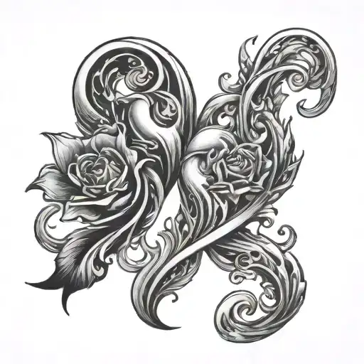 eternal twin flame tattoo design idea