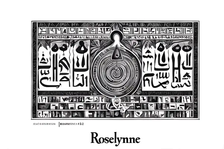 "Roselynne" Egyptian Writing tattoo design idea