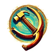 Hammer and sickle, Disco Elysium style artwork incorporating elements tattoo design idea