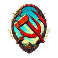 Hammer and sickle, Disco Elysium style artwork incorporating elements tattoo design idea