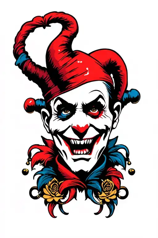 jester head tattoo tattoo design idea
