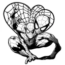 "ming lee, mb" spider-man  shooting a web heart tattoo design idea