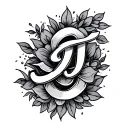 jj in beautiful cursive writing tattoo design idea