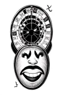 happy smiley, sad smiley, plaster, roulette table, taurus sign tattoo design idea