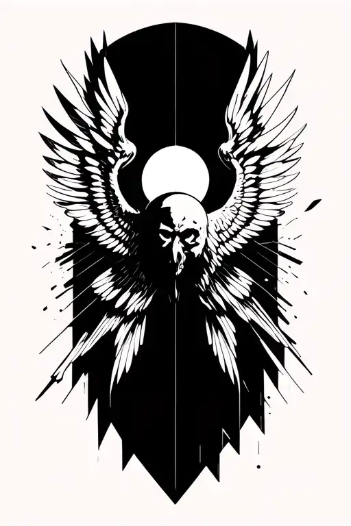Icarus breaking free tattoo design idea