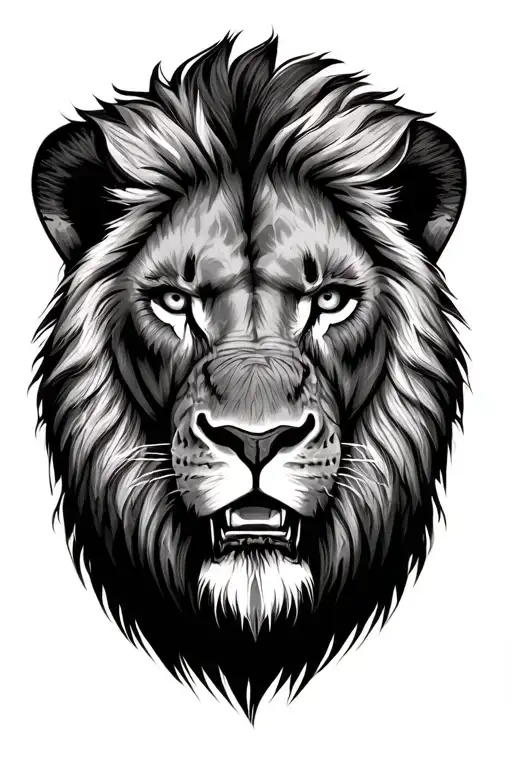 scar lion face tattoo design idea