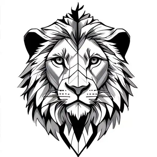 half lion half eagle head tattoo design idea