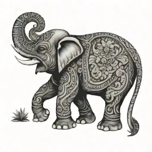 Thai elephant tattoo design idea