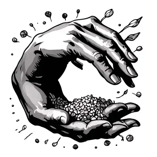 Hand of god and Adam, one with pepper and one with salt tattoo design idea