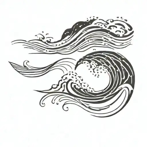 3 connected ocean waves: small, medium then large tattoo design idea