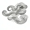 3 connected ocean waves: small, medium then large tattoo design idea