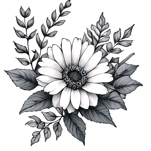 December And August Birth Flower tattoo design idea