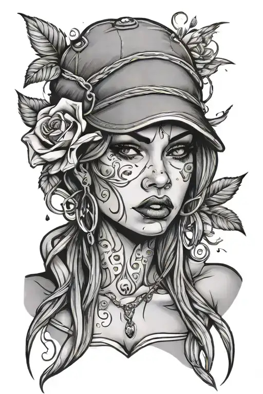 betrayed gangster girl cry tattoo design idea