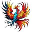 abstract Phoenix chest piece tattoo design idea