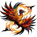 abstract Phoenix chest piece tattoo design idea