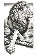 lion, Joshua 1:9 bible verse tattoo design idea