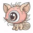 Cute animal with big eyes tattoo design idea