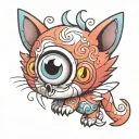 Cute animal with big eyes tattoo design idea