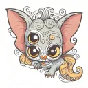 Cute animal with big eyes tattoo design idea