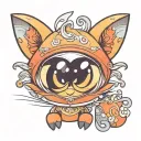 Cute animal with big eyes tattoo design idea