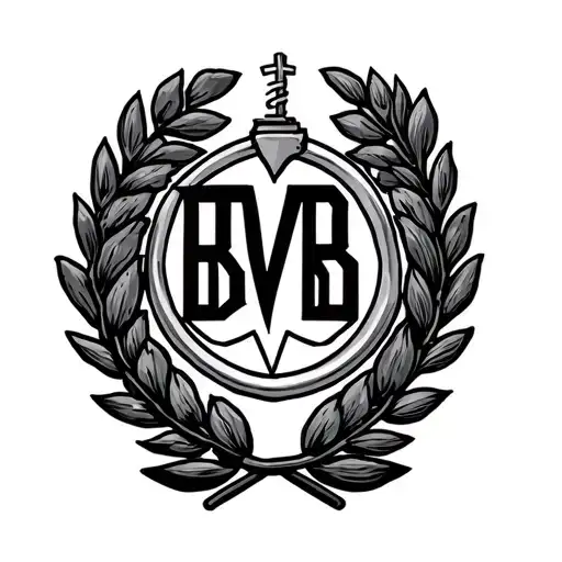 BVB Retro Logo and laurel wreath tattoo design idea