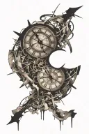 broken clock 11 11 tattoo design idea