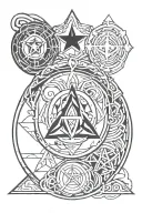 wiccan symbols tattoo design idea