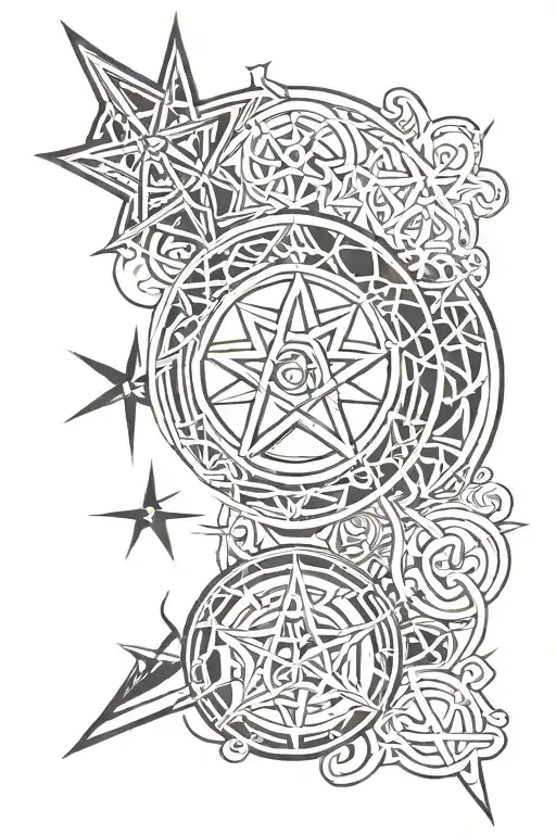 wiccan symbols tattoo design idea