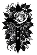 rosary cross rose tattoo design combining elements tattoo design idea