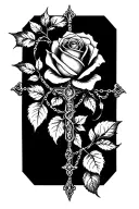 rosary cross rose tattoo design combining elements tattoo design idea