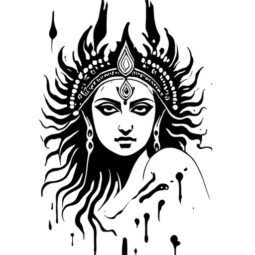 Bloody goddess Kali tattoo design idea