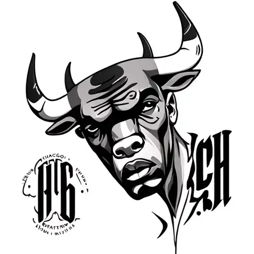 chicago bulls face with tattooed tattoo design idea