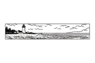 beach shoreline panorama with lighthouse  tattoo design idea