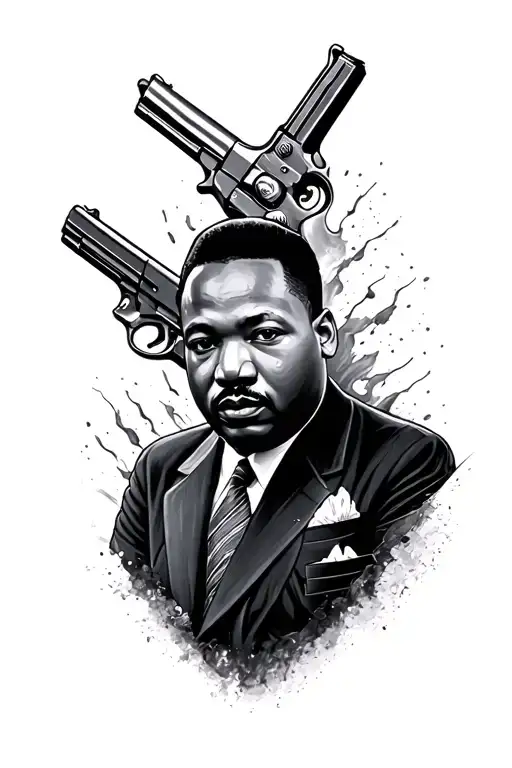 Martin Luther king and Malcom x empowered tattoo with guns  tattoo design idea