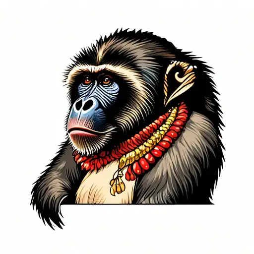baboon tattoo design idea