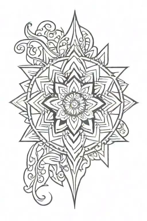 mandala design incorporating elements tattoo design idea