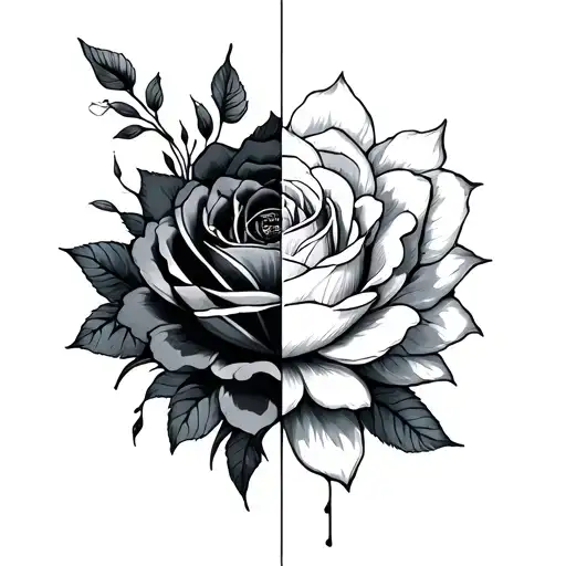 there was duality tattoo design idea