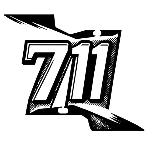 racing number 711 number plate tattoo design idea