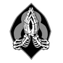 skeleton praying hands tattoo design idea