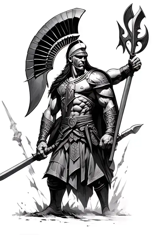 Spartan warrior tattoo design idea