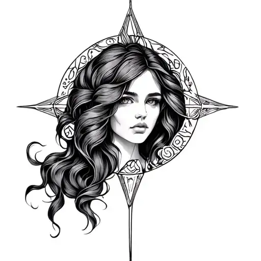 minimalist female gemini zodiac sign incorporated tattoo design idea