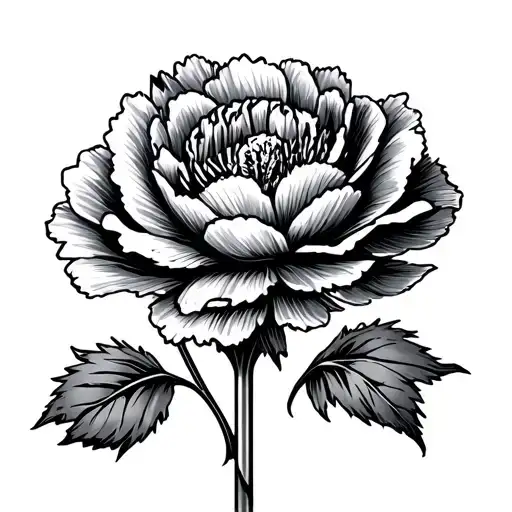 oil drill bit with a carnation  tattoo design idea
