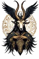 arcangel uriel with capricorn zodiac sign tattoo design idea