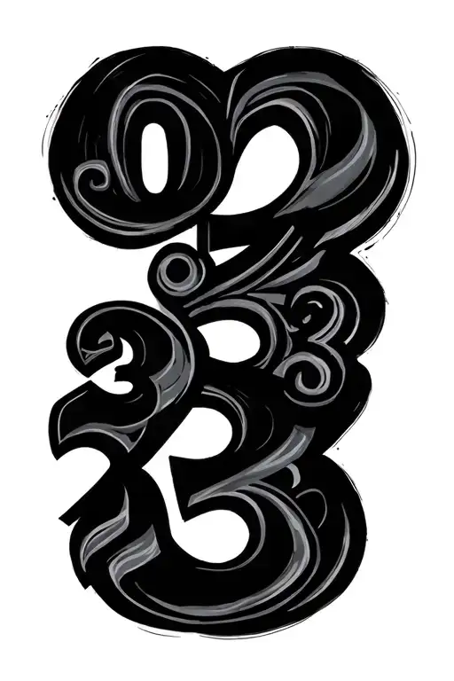 "0 3 1 3 2 3 " stroke survivor abstract design tattoo design idea