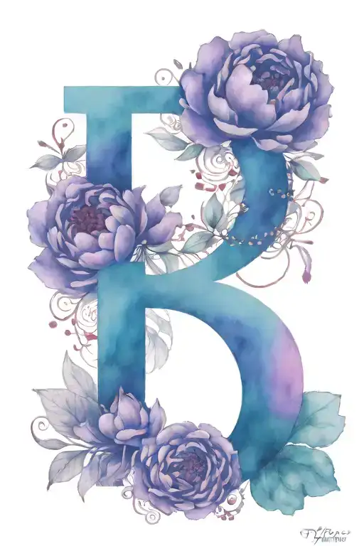 Lace, peonies, purple, red beads, T.Yu. initials, lion's head, threads tattoo design idea