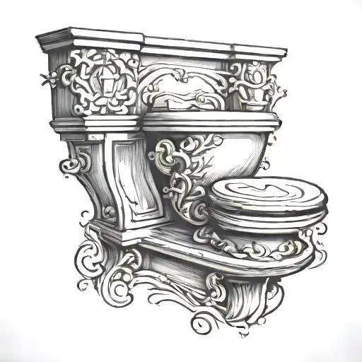 Toilet tattoo design idea