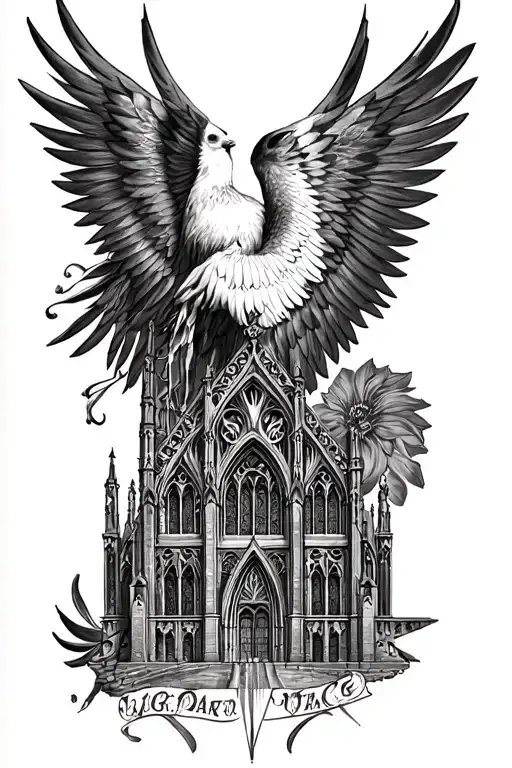 Gothic cathedral tattoo design idea