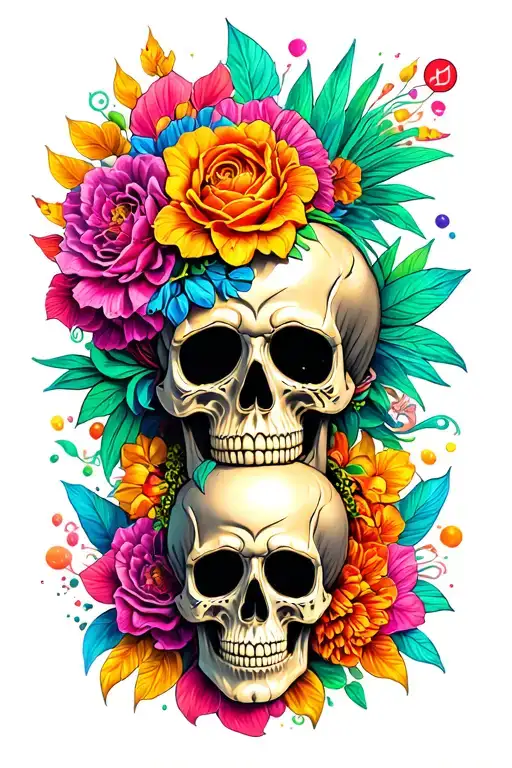candy skulls Aztec forearm sleeve tattoo tattoo design idea