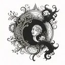 the dark and lonely abyss tattoo design idea